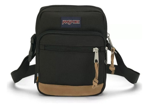 Cartera Bandolera Jansport Core Crossbody Diseño Liso De Cordura Combinada Con Gamuza  Negra Con Correa De Hombro Negra