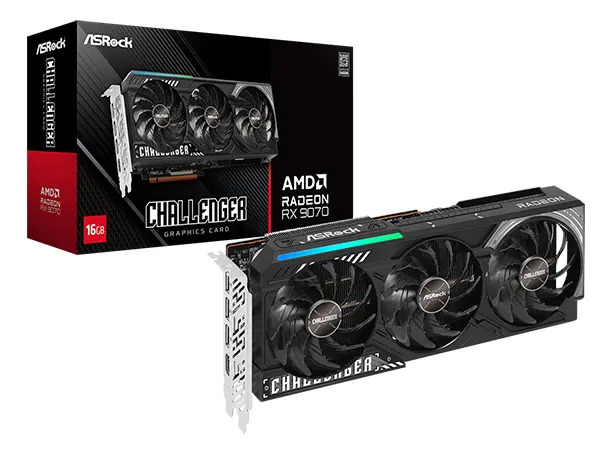 PLACA DE VIDEO ASROCK RADEON RX 9070 16GB GDDR6 CHALLENGER OC