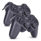 Kit 2 Controle Joystick Para Pc Usb Ps3 Notebook Manete Game