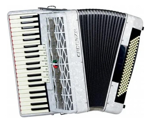 Acordeon Cadenza 120 Baixos E 41 Teclas Vermelho Cd120/41 Cor Branco