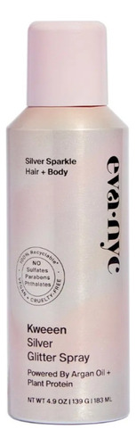 Eva Nyc Silver Glitter Spray Cabello Y Cuerpo 139 G. Origina