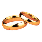 Anillo Argollas Matrimonio Elegantes Pareja Baño Oro 18k