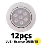 12un Spot Led 7w Luminária Redonda Ajuste Angular Teto Sanca