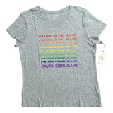 Calvin Klein Jeans Camiseta P/dama Logo Arcoíris Pride 