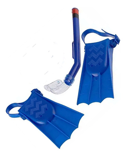 Set Buceo Infantil Snorkel Y Patas De Rana Ajustable Pileta