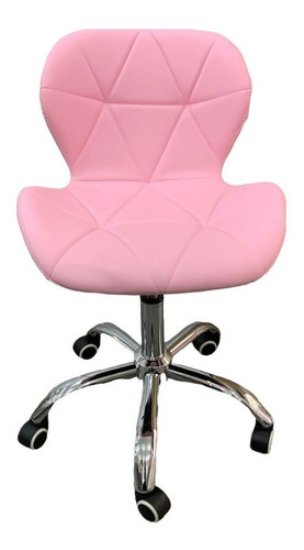 Cadeira Slim Eames Charles Eiffel Giratória Estofada Rosa