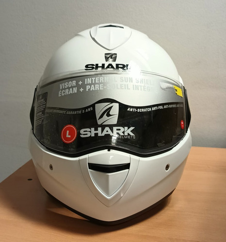 Casco Moto Rebatible  Shark Evoline S3 Con Detalle Blanco L