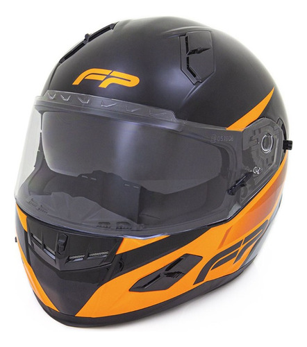 Casco Moto Integral Fp Racecraft 856a Negro Naranja Ece 2205