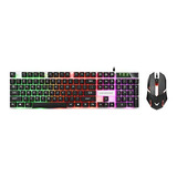 Combo Kit Teclado Y Mouse Gamer Español Negro Y Blanco Set