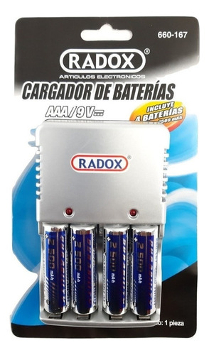 Cargador Aa/aaa/9v Con 4 Baterias Aa Recargables 660-167