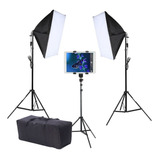 Kit Youtuber Led 120w Softbox 40x60 Tripé Tablet Sp14 Bag