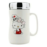 Mug Taza Con Tapa Espejo De Hello Kitty