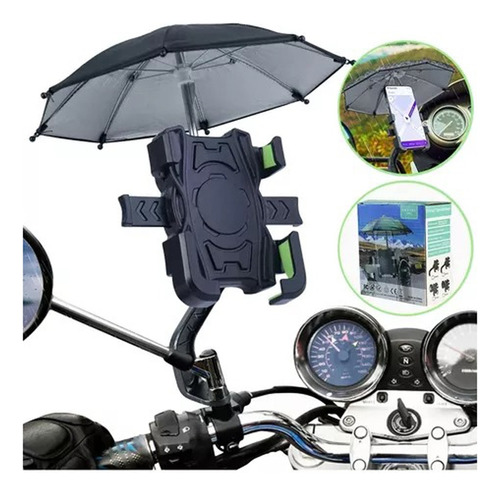 Soporte De Fijacion Para Celular Moto Retrovisor Impermeable