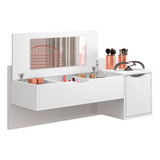 Escrivaninha Camarim Mesa Estudo Industrial C/ Espelho Blush