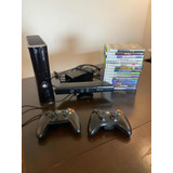 Vídeo Game Xbox 360 S + Kinect + Controles + Fonte + Jogos