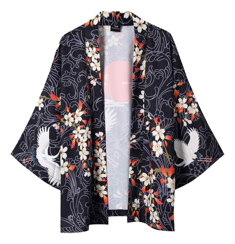 Kimono Japonés De Verano Con Mangas De Cinco Puntos Para Hom