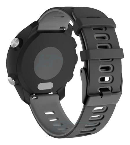 Pulseira 22mm Dual Compatível Com Amazfit Gtr 47mm - Stratos Cor Preto Com Cinza