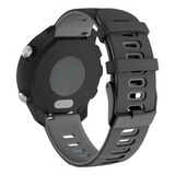 Pulseira 22mm Dual Compatível Com Amazfit Gtr 47mm - Stratos Cor Preto Com Cinza