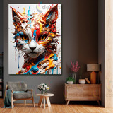 Cuadro Gatos Mascotas Michis Animales Canvas Abstract 60x90f