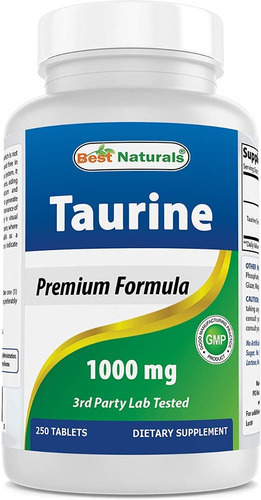 Taurina Amino Acido Antioxidante 1000mg 250 Capsulas Eg T36 Sabor Nd