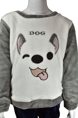 Pijama Polar Ultra Suave Niño Diseño Bulldog Frances