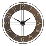 Reloj De Pared Oxidado Decorativo De Metal Grande De 30 PuLG