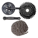 Kit Shimano E Gta Cassete 8v, Pedivela Gta E Corrente Index