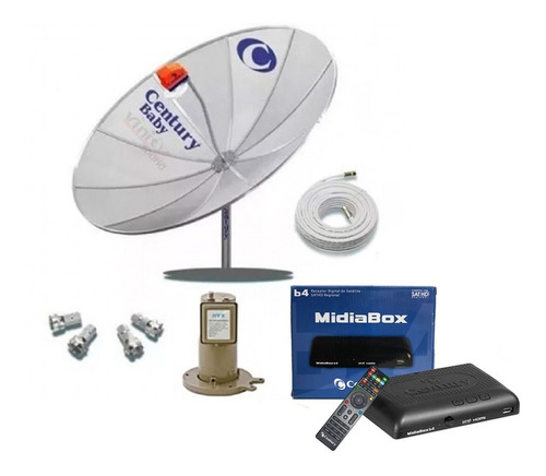 Kit Antena Parabólica Digital Completa Century + Midiabox