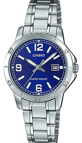 Reloj Casio Ltpv004 2b Mujer Fondo Azul Fechador 