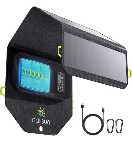 Cargador Solar 28w 10000 Mah Bank, Pequeño Panel Solar...