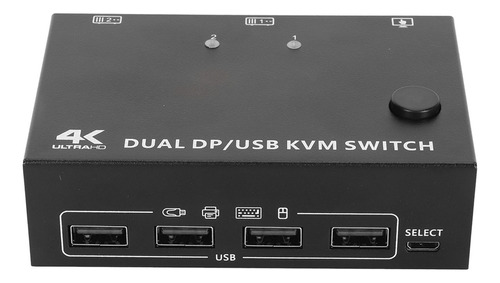 Monitor Kvm De Doble Pantalla, 4k, 60 Hz, Con Conmutador Ext