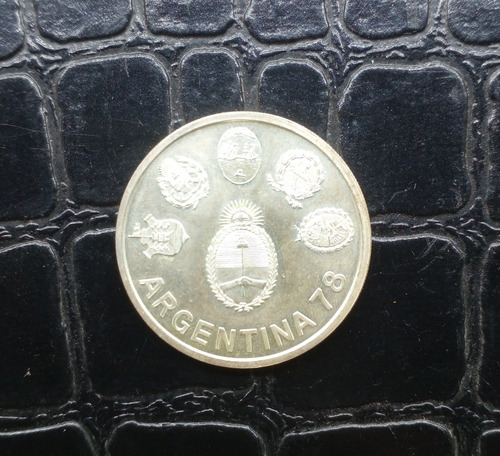Moneda Argentina 2000 Pesos 1977 Copa Mundial Fifa Plata
