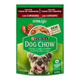 Ração Úmida Dog Chow Salud Visible Sem Corantes Para Cachorro Adulto Todos Os Tamanhos Sabor Cordeiro Em Saco De 100g