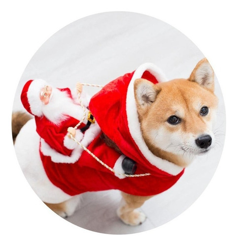 Disfraz De Navidad Para Mascotas Traje Montar Santa Claus L