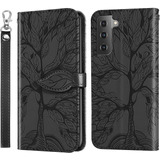 Funda Para Samsung Galaxy S22 Plus - Negra/arbol/tarjetero