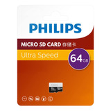 Tarjeta Memoria Micro Sd 64 Gb Philips Ultra Rápida Celular