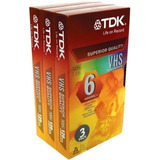 Tdk 120 Min Vhs Video Cassette Paquete De 3