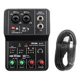 . Mezclador De Audio 48v Phantom Power Con Cable Usb Para