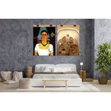 Set Dos Canvas 1bastidor  Agua Me Dio /frida Kahlo 60*120cm
