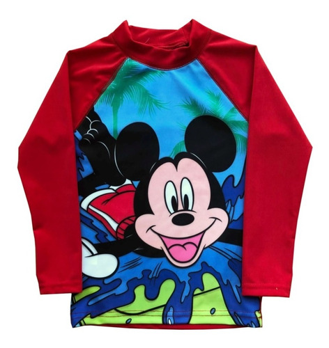 Remera Manga Larga Disney Mickey Mouse Proteccion Solar Uv50