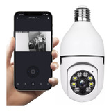 Câmera Segurança Wifi Ip Lâmpada Giratória App Android E Ios Cor Câmera Lâmpada Branca