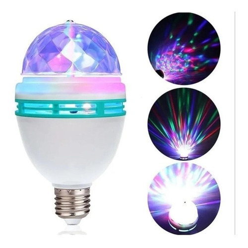 Bombillo Led Proyector Cristal Rgb Fiestas Luces Colores