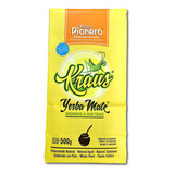 Yerba Mate Kraus Pionero Tradicional Sin Humo 500gr X15 Unid