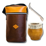 Kit Matero Bolso Pro Mate Imperial Algarrobo + Bombilla