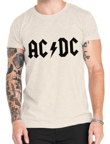 Polera Ac/dc Rock Algodón Orgánico Premium Mus1