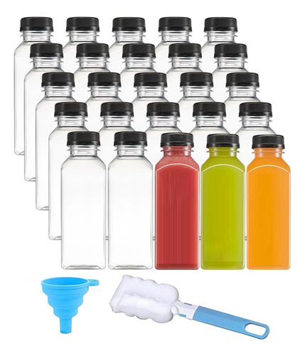 Botellas De Jugo De Plástico Reutilizables De 12 Oz, Recipie