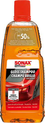 Sonax Gloss Shampoo Brillo Super Concentrado Ph Neutro 1 Litro