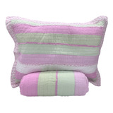 Cubrecamas Verano Rosa Quilt Twin 1 Plaza + Fundas Vip