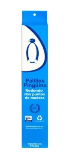 Mondadientes Madera Pingüino Doble Punta 15 Cajas 250 Pzas