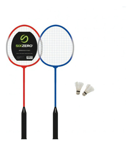 Kit Badminton 21 Sixzero Adulto 2 Raquetas + 2 Plumas + Funda